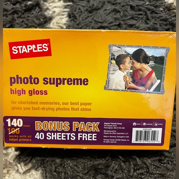 Staples Photo Supreme High Gloss 4x6 140 Sheets Inkjet #661621 New - Picture 1 of 5